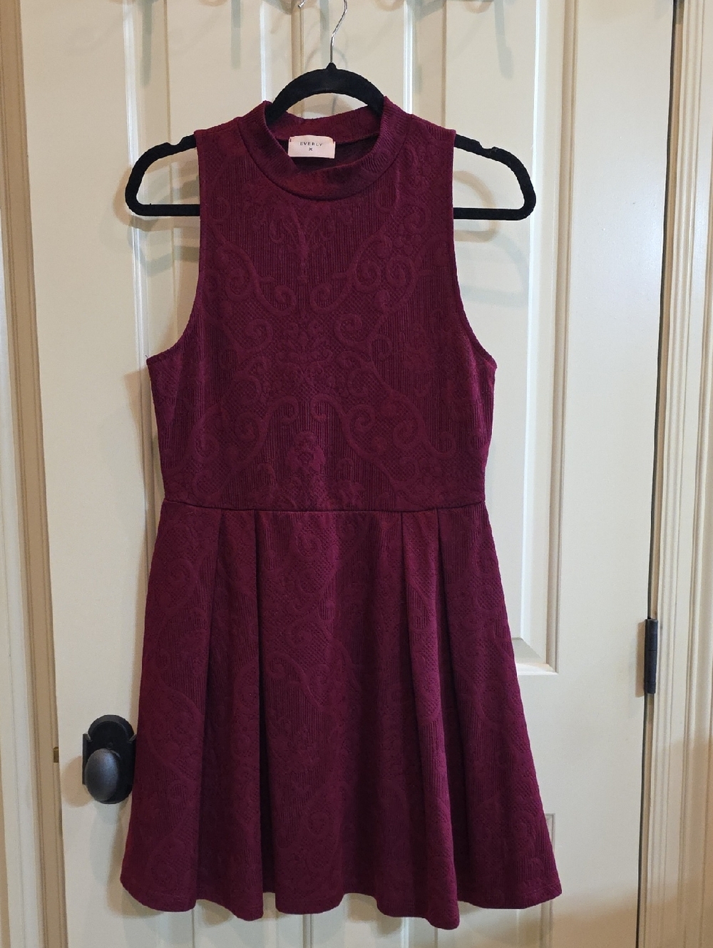 Everly Burgundy Textured Knit Top